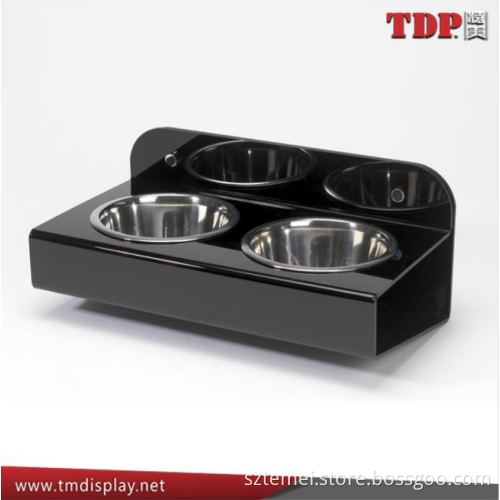 pet water dish pet fast food plastic dishes Salable plastic wall mounted acrylic pet bowl for dogs and cats